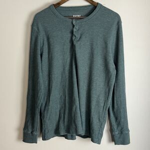 RHONE Mens Gray Snap Henley Long Sleeve Shirt Size XL Thermal Waffle Knit